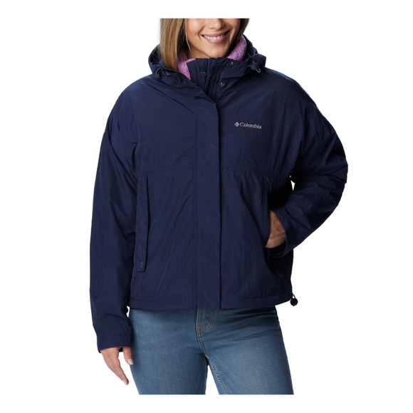 Columbia Women Laurelwoods Ii Interchange Hooded Jacket Dark Nocturnal Size XL